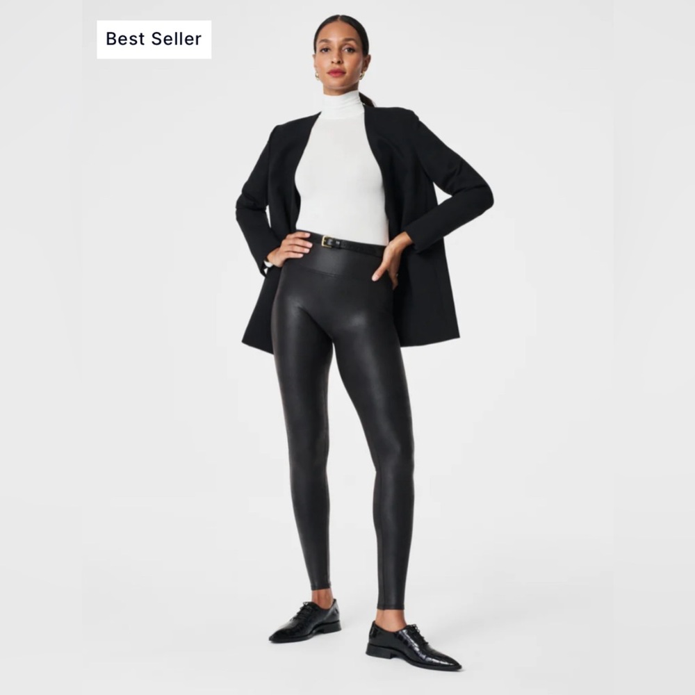 SPANX Faux Leather Leggings - Black